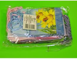 Пакет бумажный ламинированный S (11,4х6,4х14,6) Микс Цветы (4 дизайна) 12 шт/упак